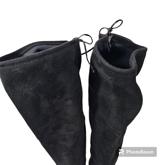 Charlotte Russe Thigh High Over the Knee Black Suede Boots Women's Size 7 - Picture 4 of 16